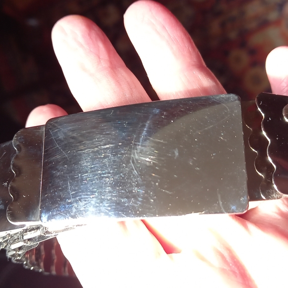 1970's vintage silver tone elastic belt - Picture 7 of 8